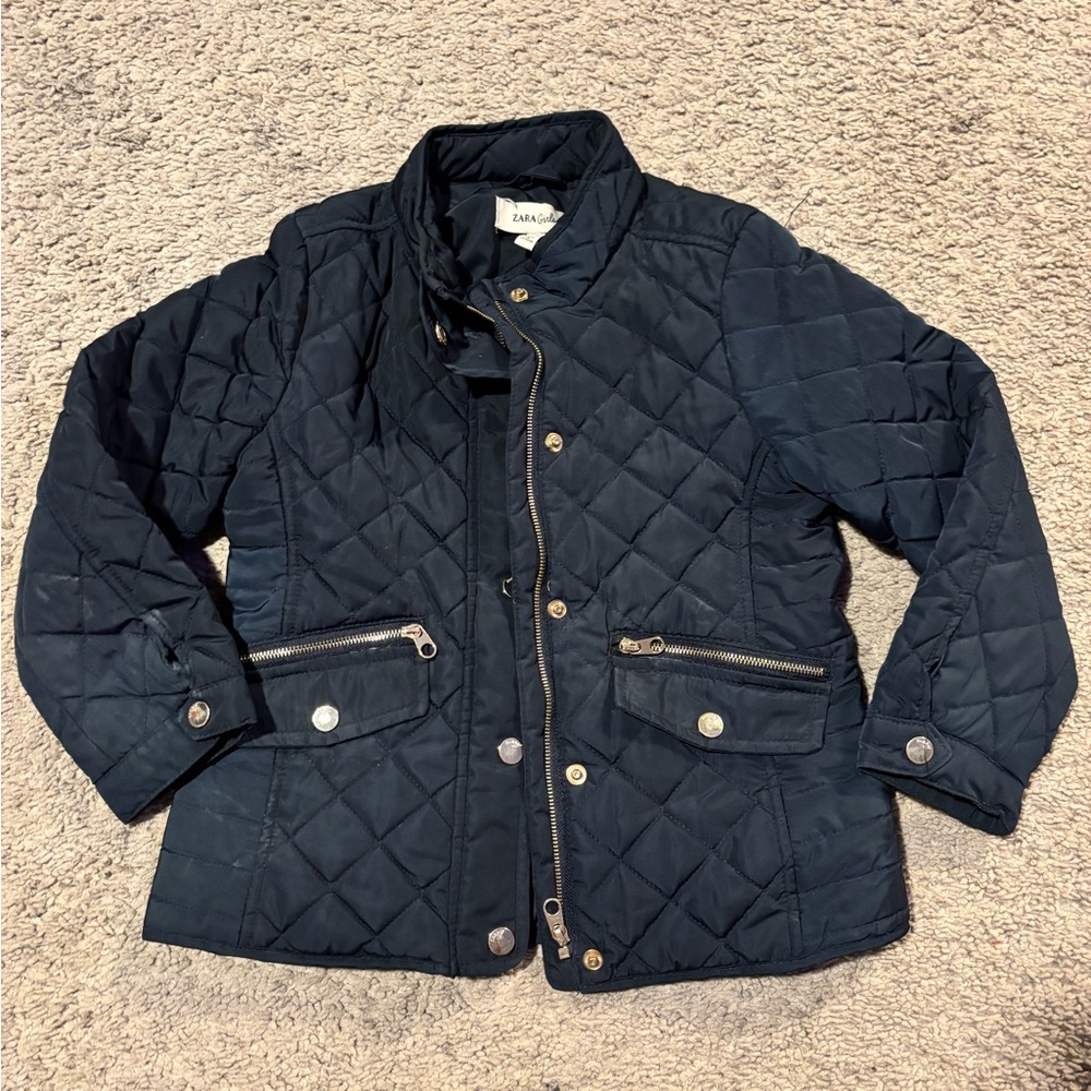 Zara Kids Quilted Puffer Jacket - Navy